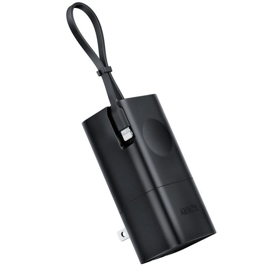 2024 New RORRY Split Power Bank 5200Mah Portable Charger (With Built-In Charging Cable and AC Plug) PD 20W Fast Charging Battery Pack, Compatible with Iphone, Apple Watch, Airpods, Etc. Accessories Smartphone